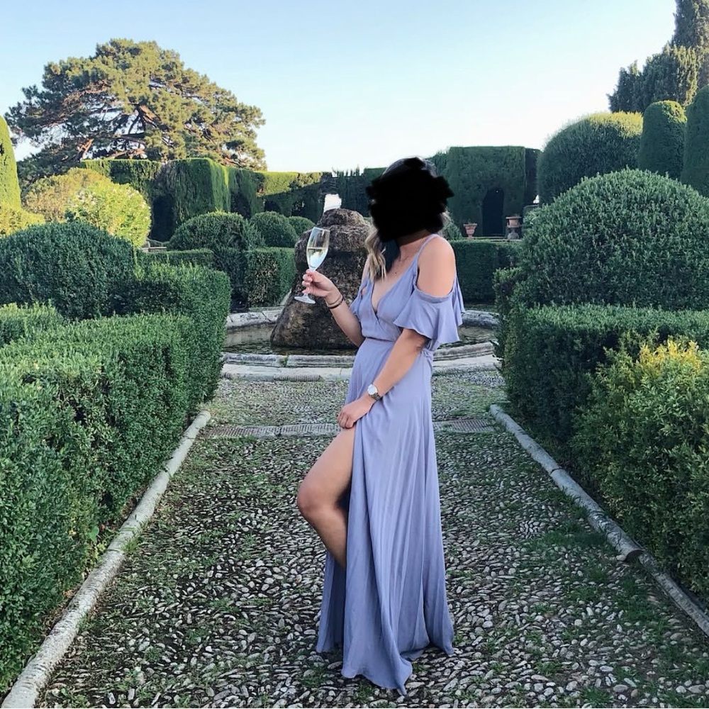 Privacy Please (REVOLVE) Lavender Off-Shoulder Maxi Dress